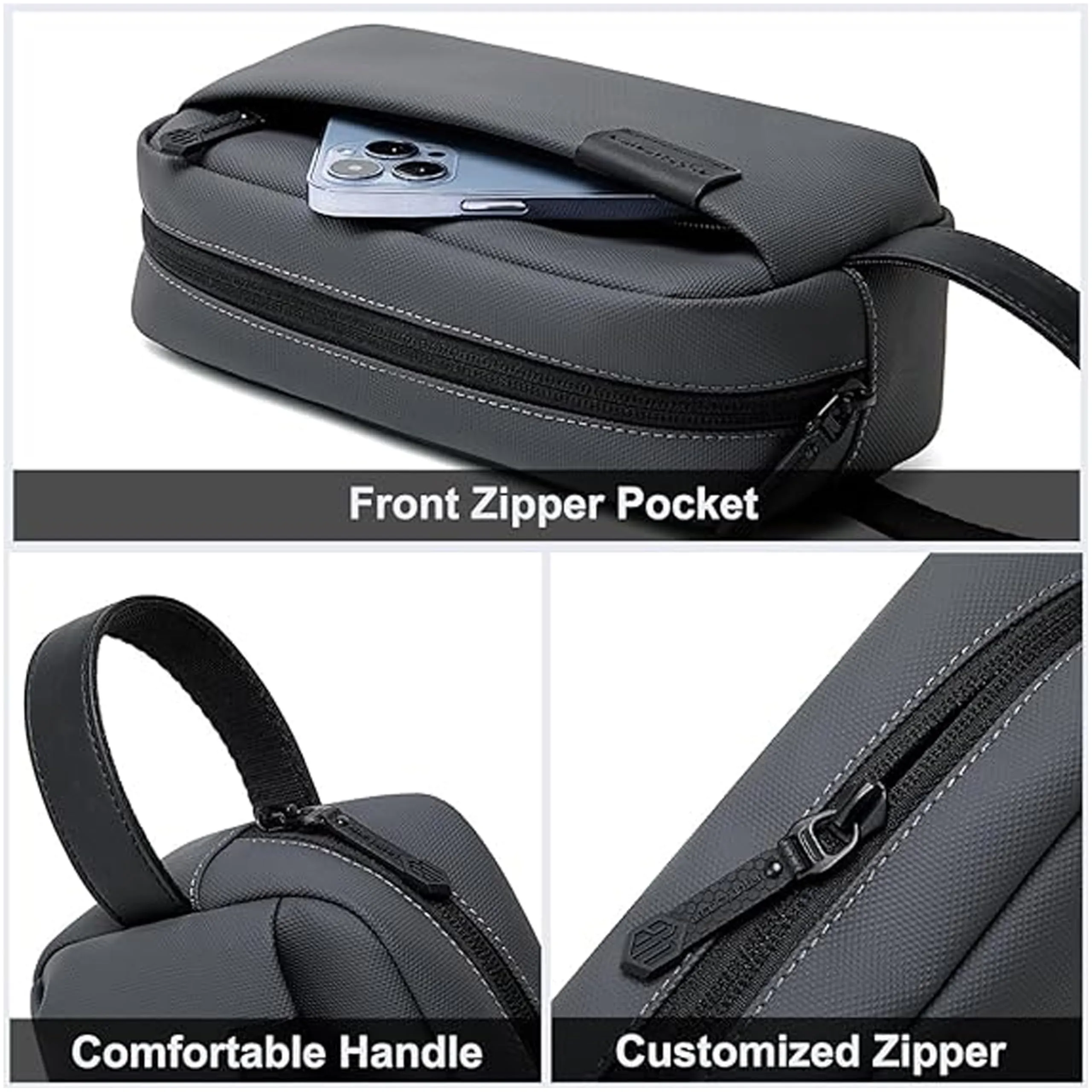 ah arctic hunter Unisex Handbag Durable Premium Water Resistant Carry All Bag with Pockets for Men in Daily Use, K00580 (Solid Black)