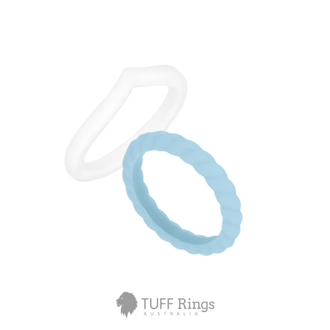 'Glacier' Women's Silicone Ring Set