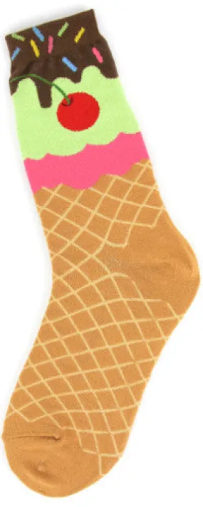 Ice Cream Cone Socks (Women's)