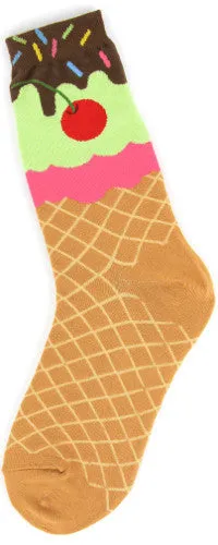 Ice Cream Cone Socks (Women's)