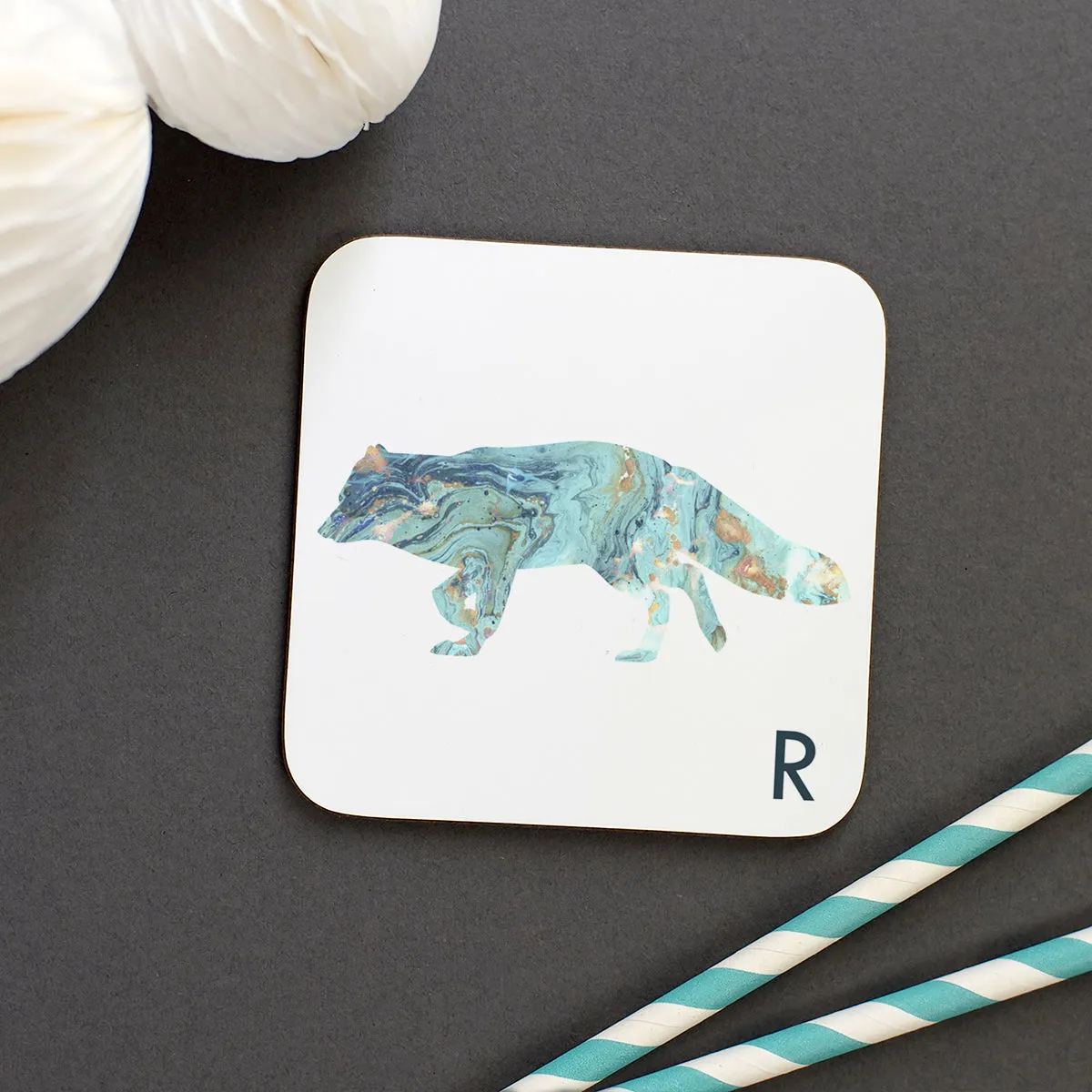 Personalised Marble Arctic Animal Coaster