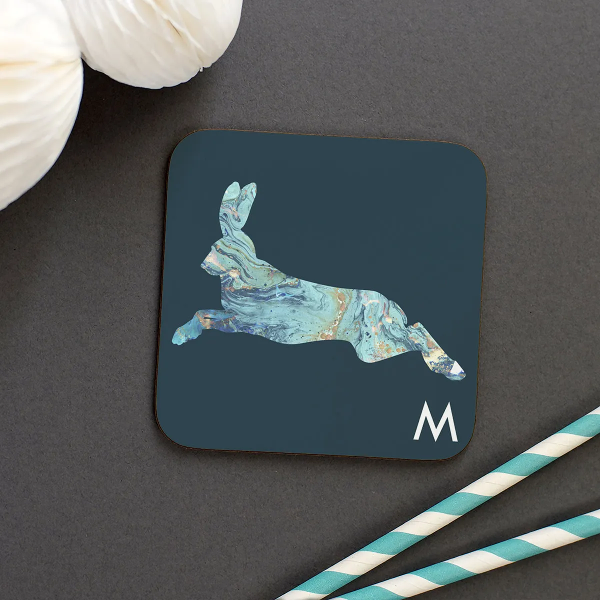 Personalised Marble Arctic Animal Coaster