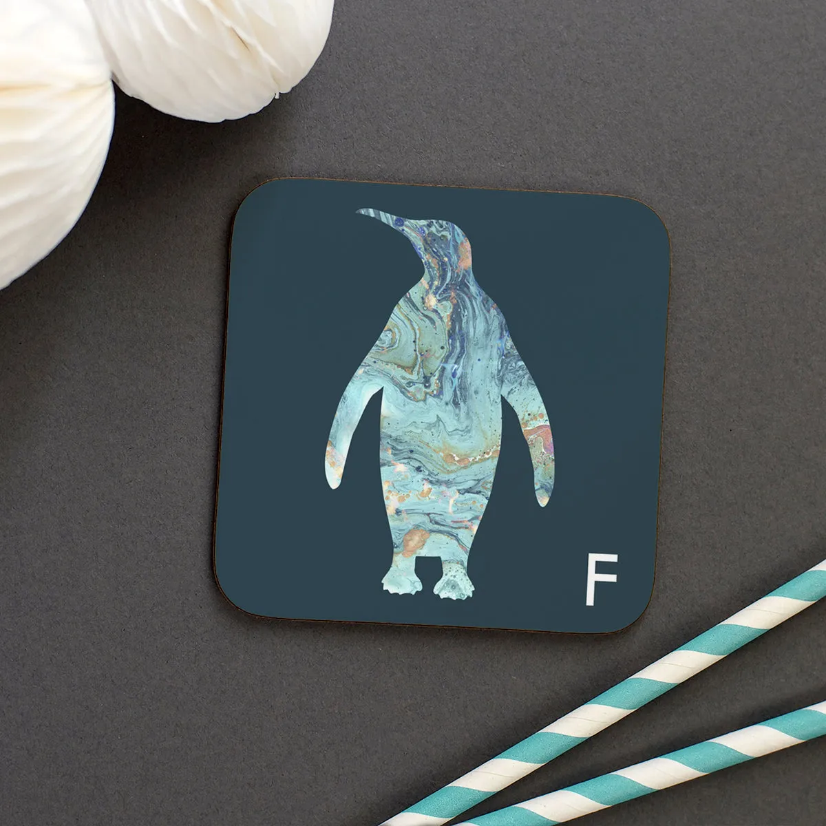 Personalised Marble Arctic Animal Coaster