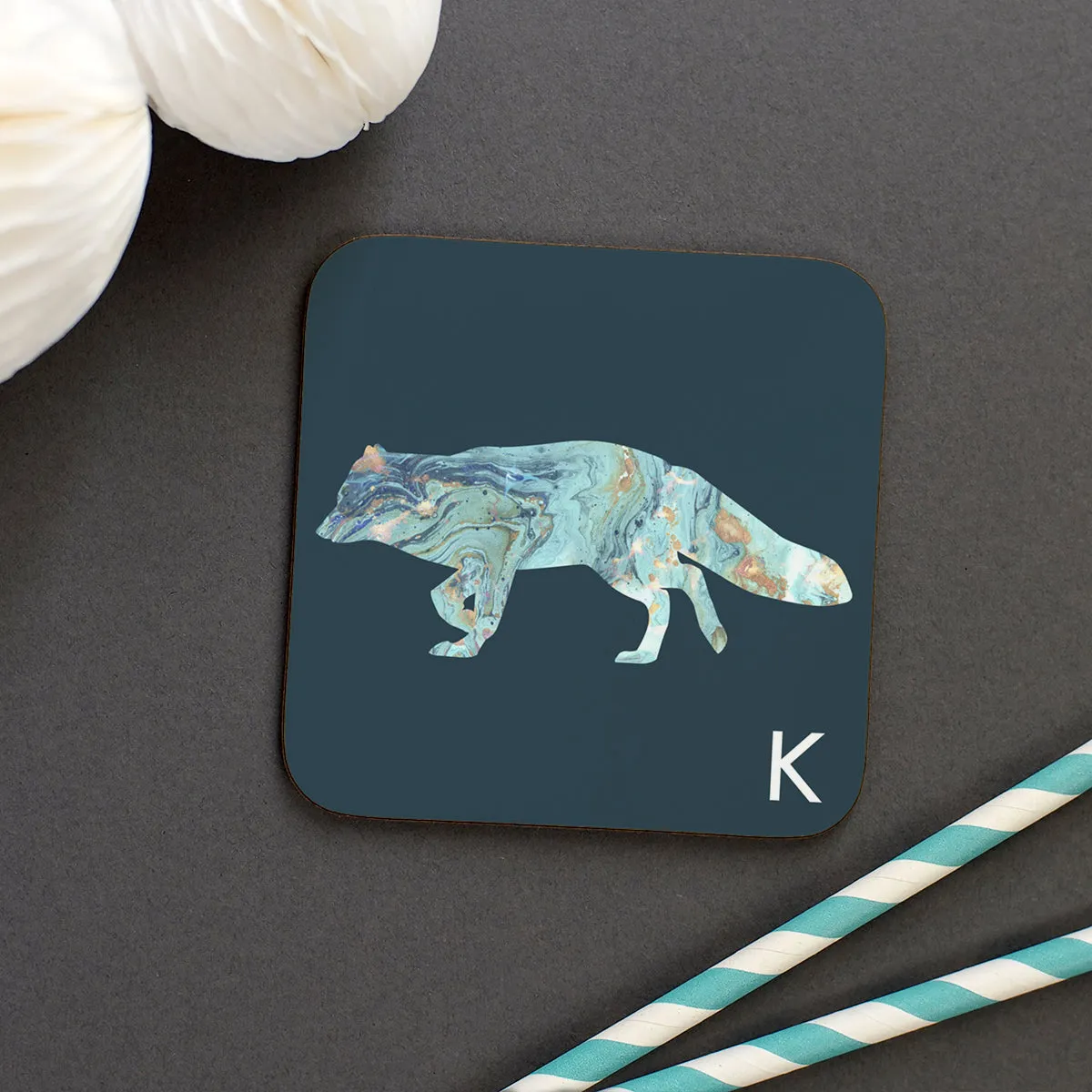 Personalised Marble Arctic Animal Coaster