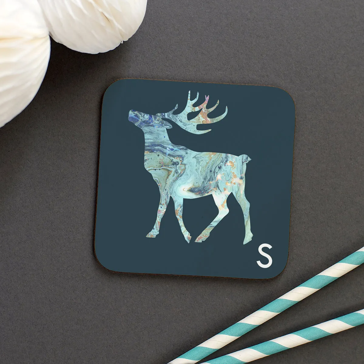 Personalised Marble Arctic Animal Coaster