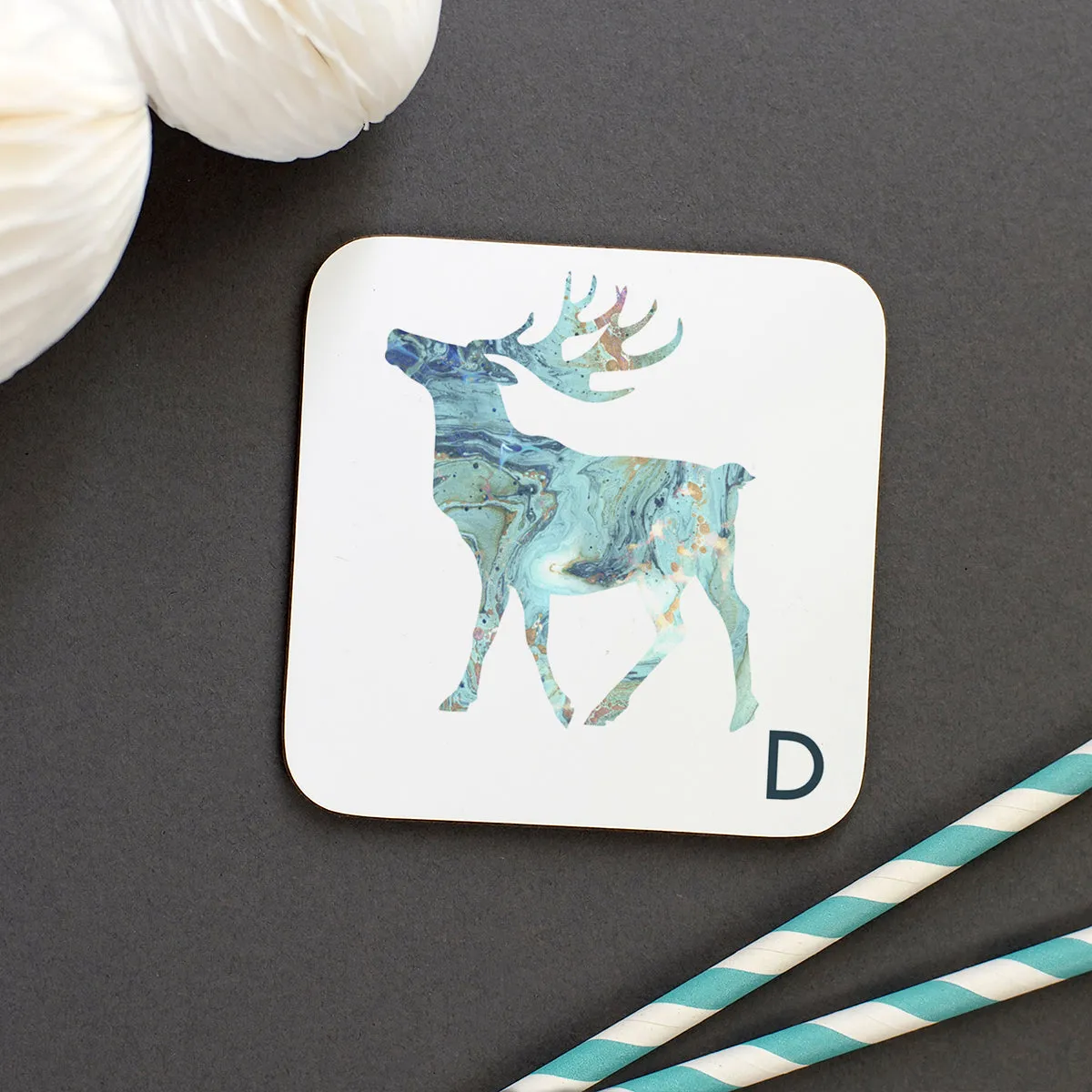 Personalised Marble Arctic Animal Coaster