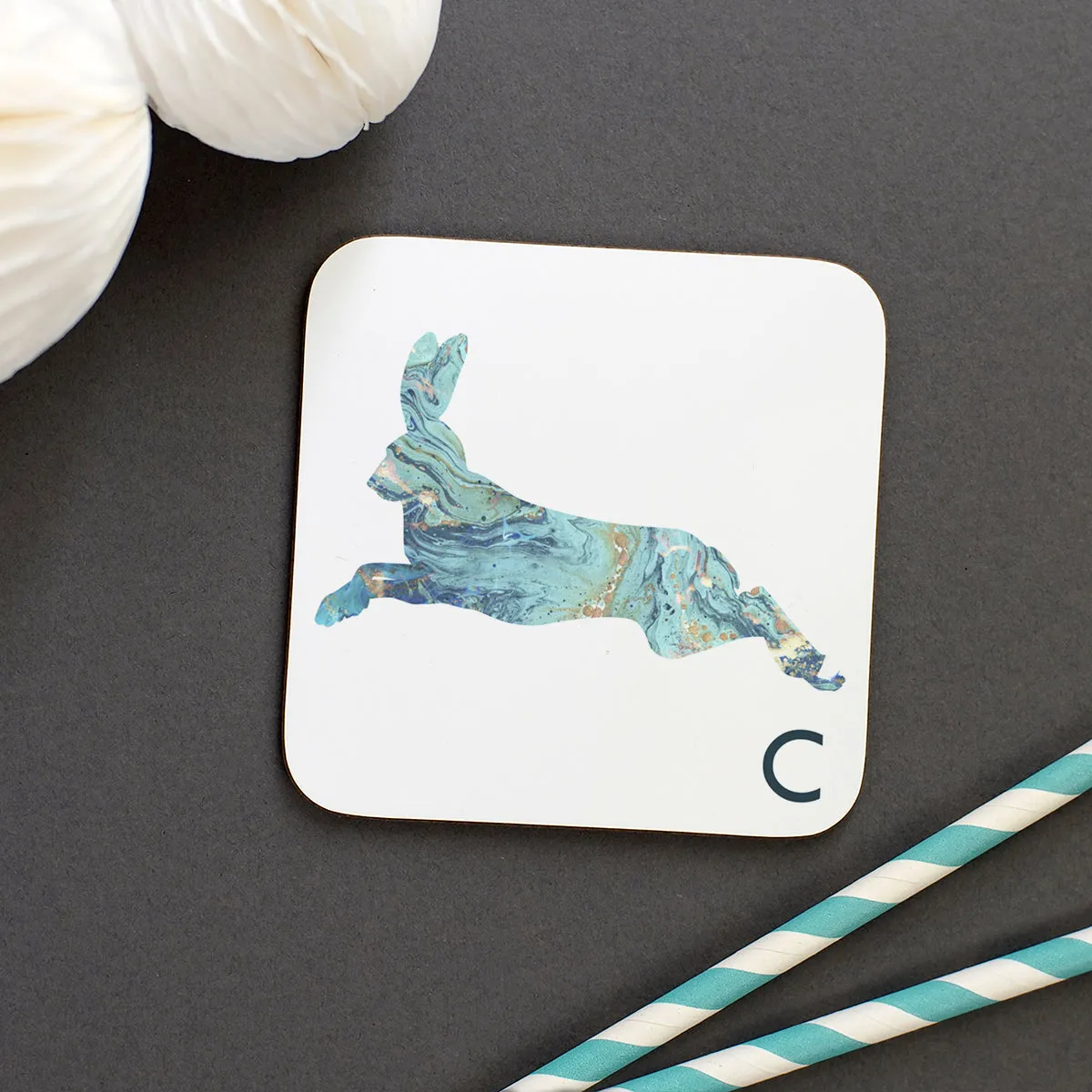 Personalised Marble Arctic Animal Coaster
