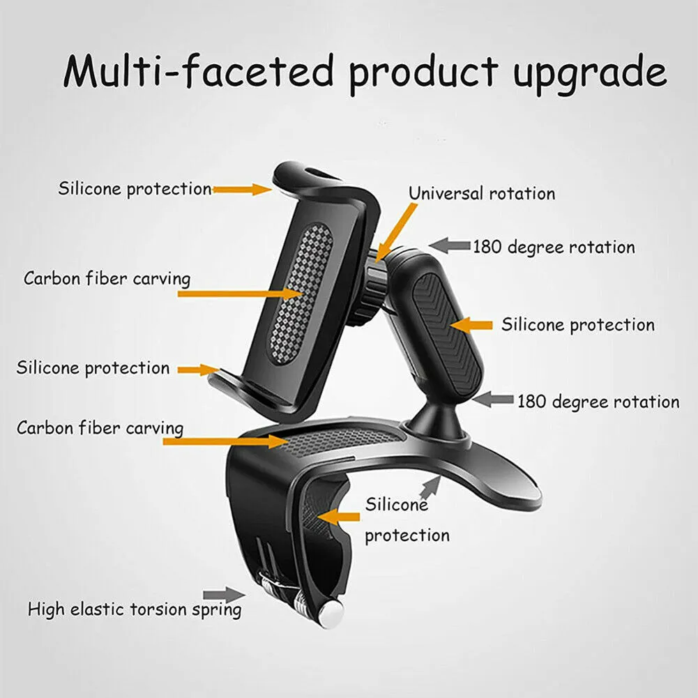 Universal Car Dashboard Mount Holder Snap-on Phone Rack Rotating