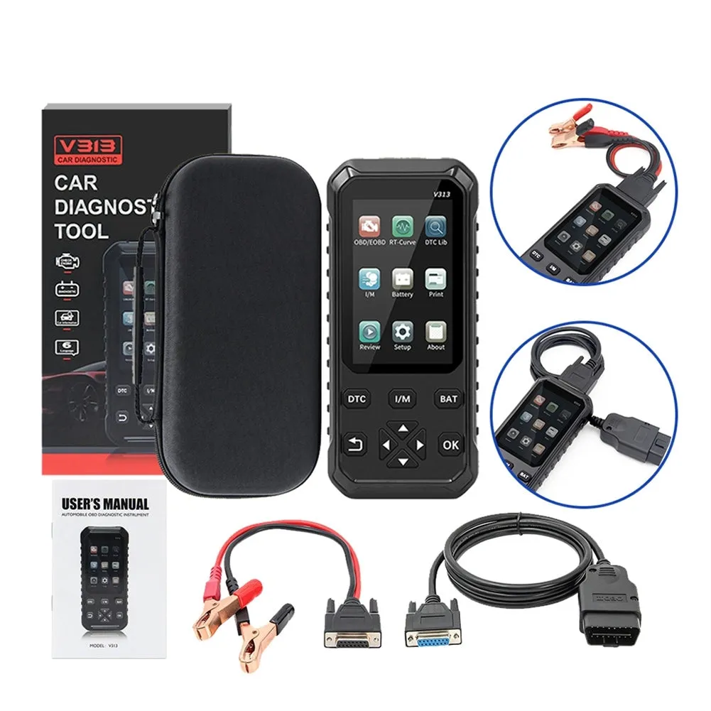 V313 2-in-1 12v Car Battery Tester Obd Diagnostic Tool Analyzer