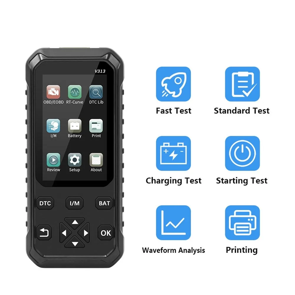 V313 2-in-1 12v Car Battery Tester Obd Diagnostic Tool Analyzer