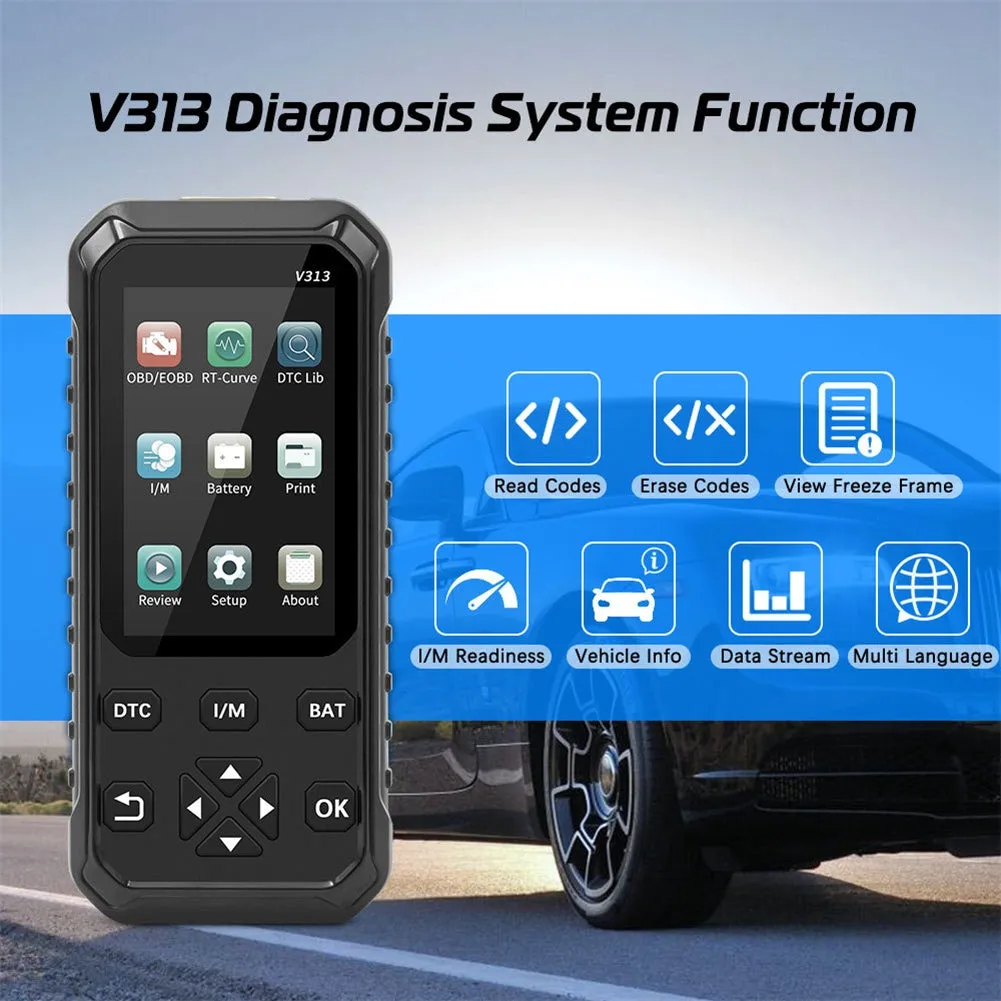 V313 2-in-1 12v Car Battery Tester Obd Diagnostic Tool Analyzer